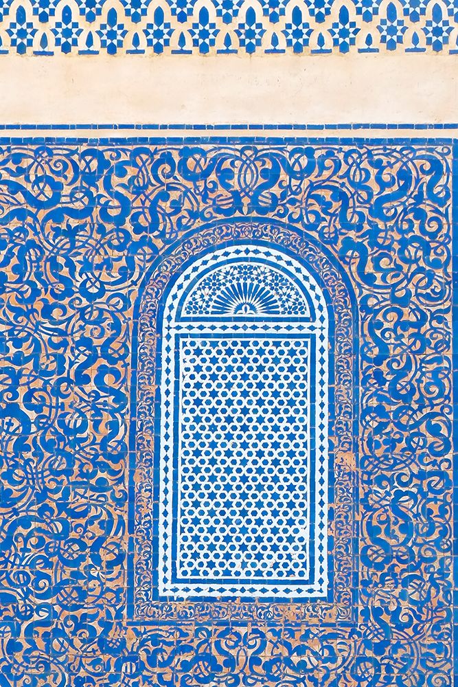 Fes-Morocco Bar Boloud gate-known as the blue gate Main entry to the medina